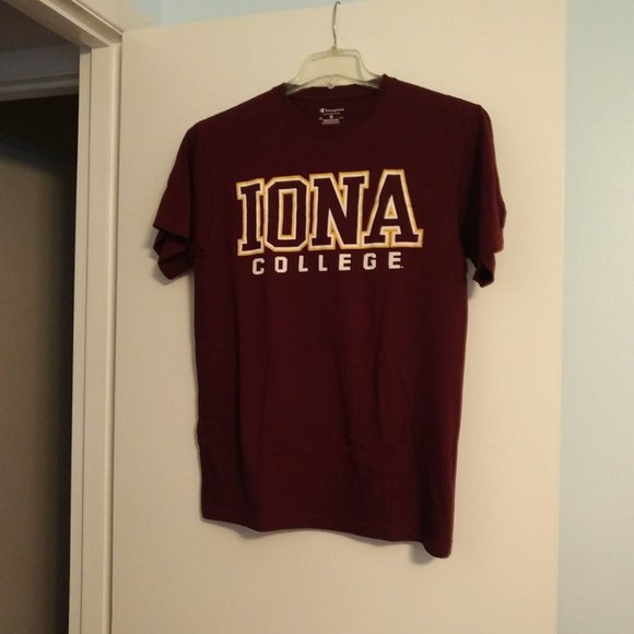 Unisex Iona College maroon t-shirt - M - Picture 1 of 2